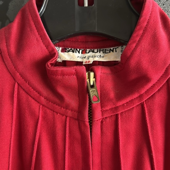 80s Yves Saint Laurent YSL RIVE GAUCHE RUNWAY PUFFY ZIPPERED BLOUSON JACKET COAT - Picture 7 of 10